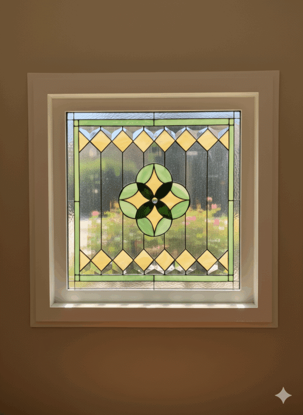 Vinyl Framed and Insulated!! The "El Dorado" Classic Stained Glass Window