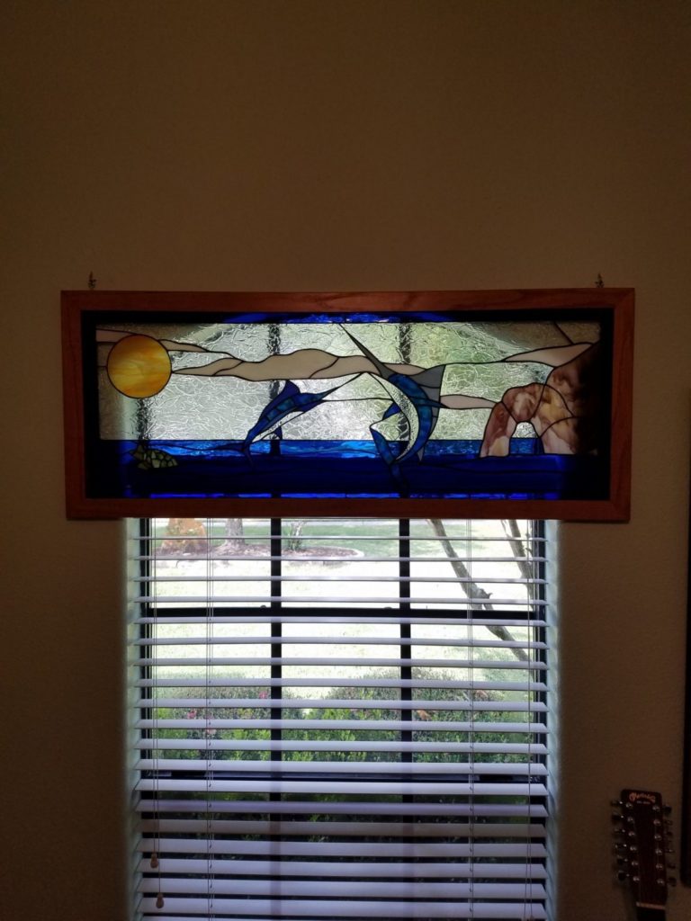 Multiple Ocean Themed Stained Glass Windows