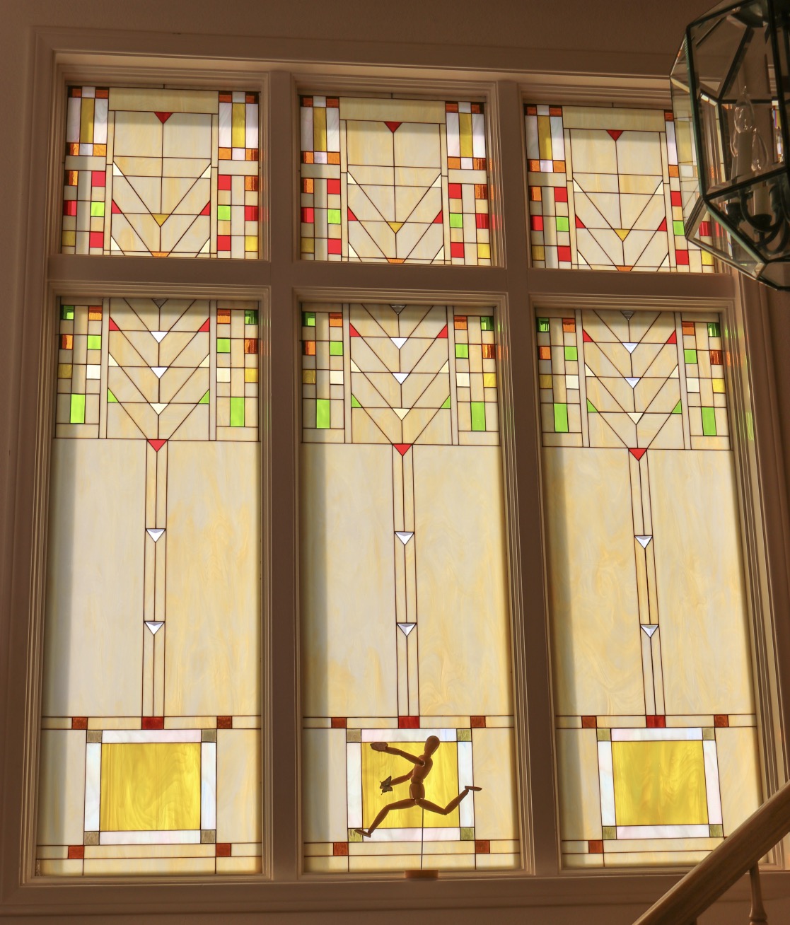 Mission Style Stained Glass Windows Against Existing Glass