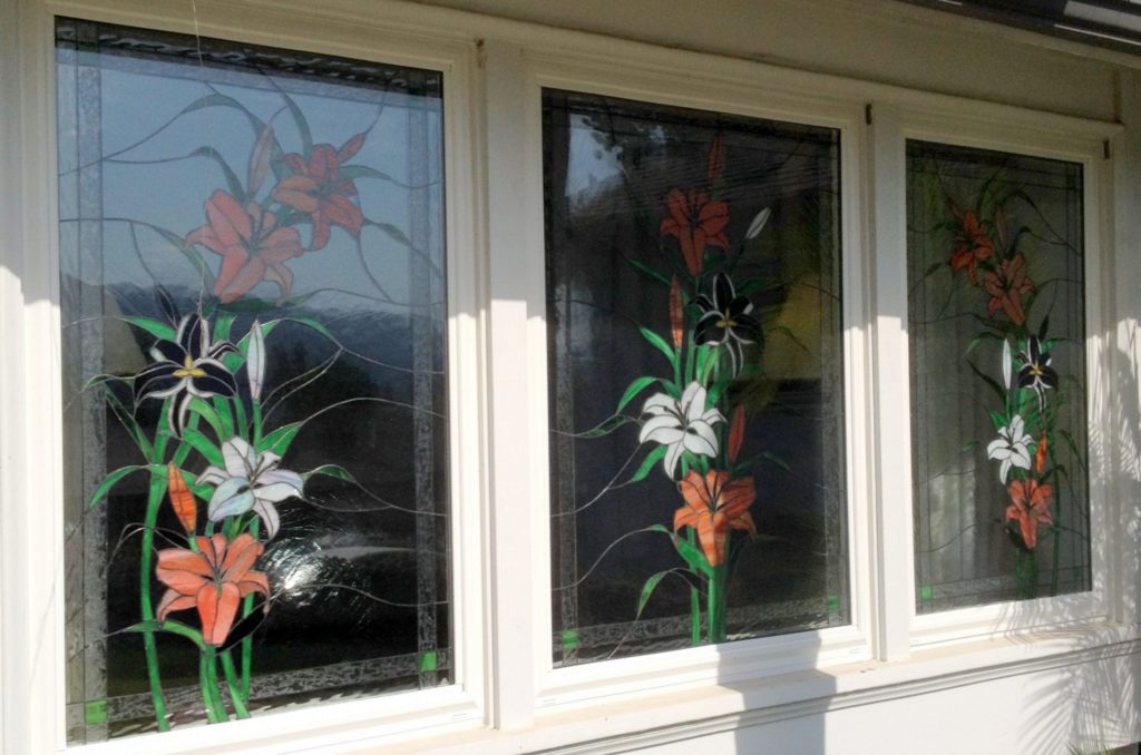 Three Large Lovely Stargazer Lily Windows