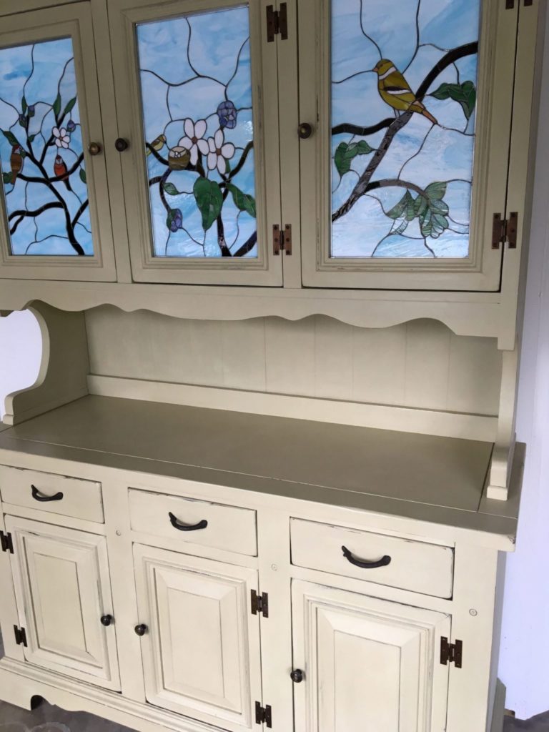 Cabinet Door stained glass inserts!