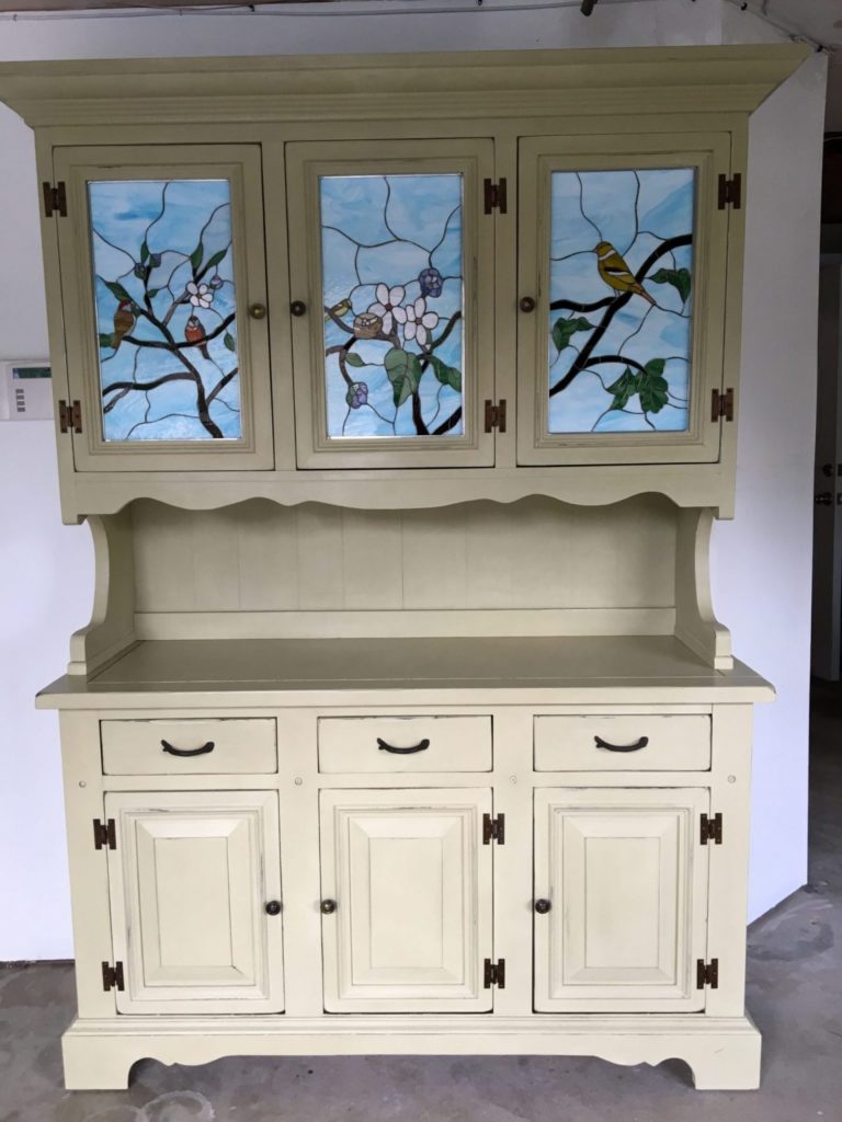 Give your hutch a whole new look with updated stained glass inserts!