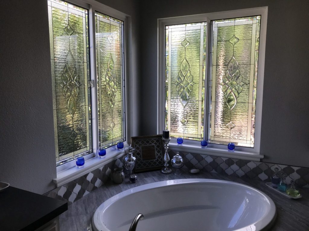 Incredible triple glazed all clear waterglass and beveled windows