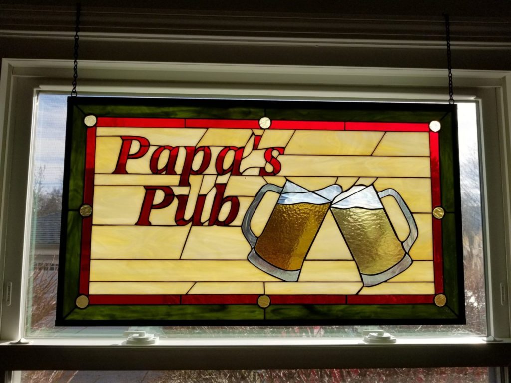 Papa's Pub Stained Glass Window