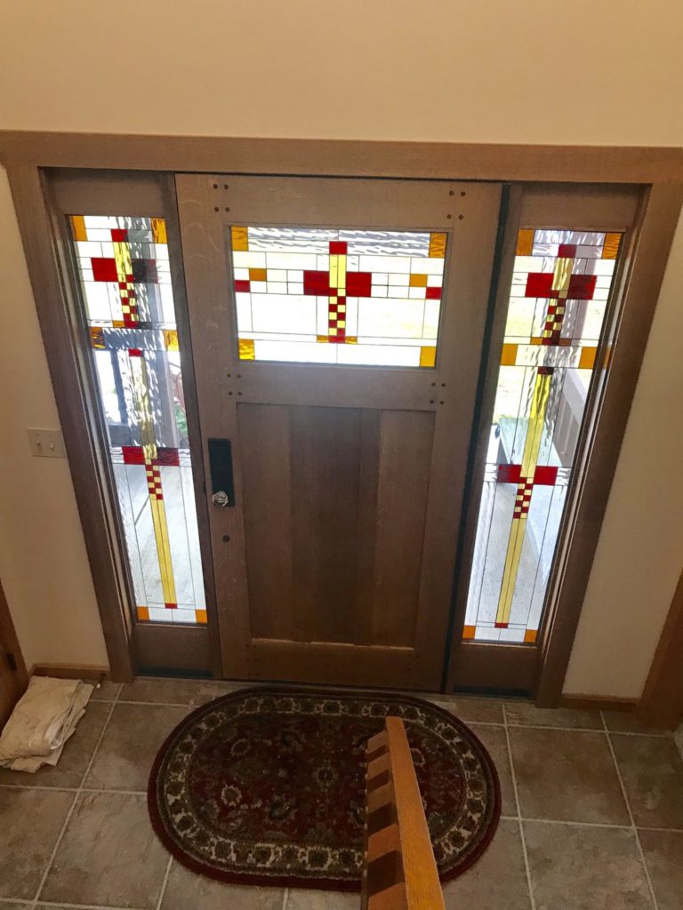 Classic Craftsman/ Mission Stained Glass Door And Sidelites
