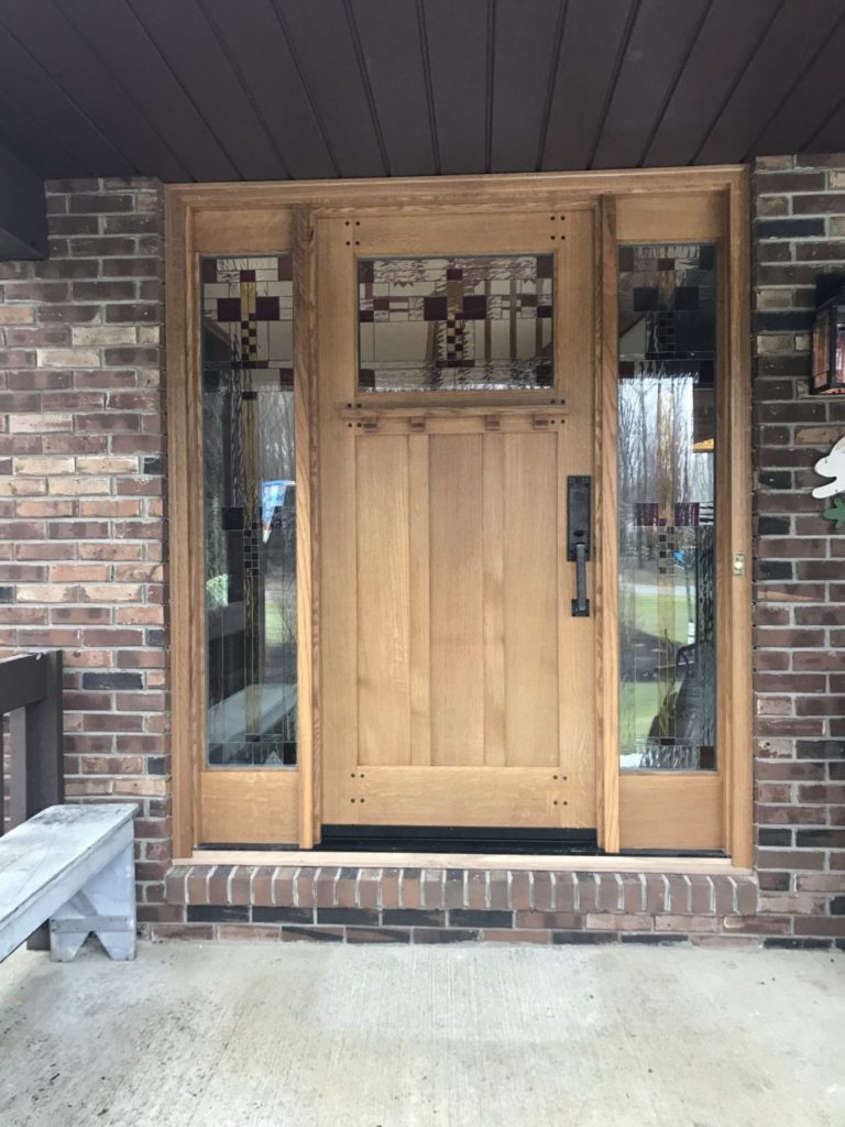 Beautiful! Classic Craftsman/ Mission Stained Glass Door And Sidelites