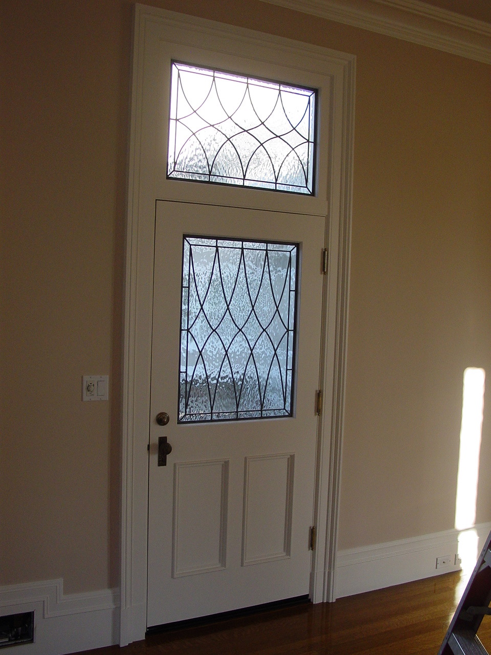 Matching Door and Transom Classic Leaded Glass Windows