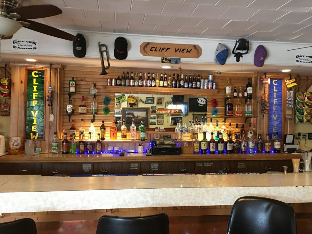 Stained Glass Light Boxes At The Cliffview Bar in Michigan
