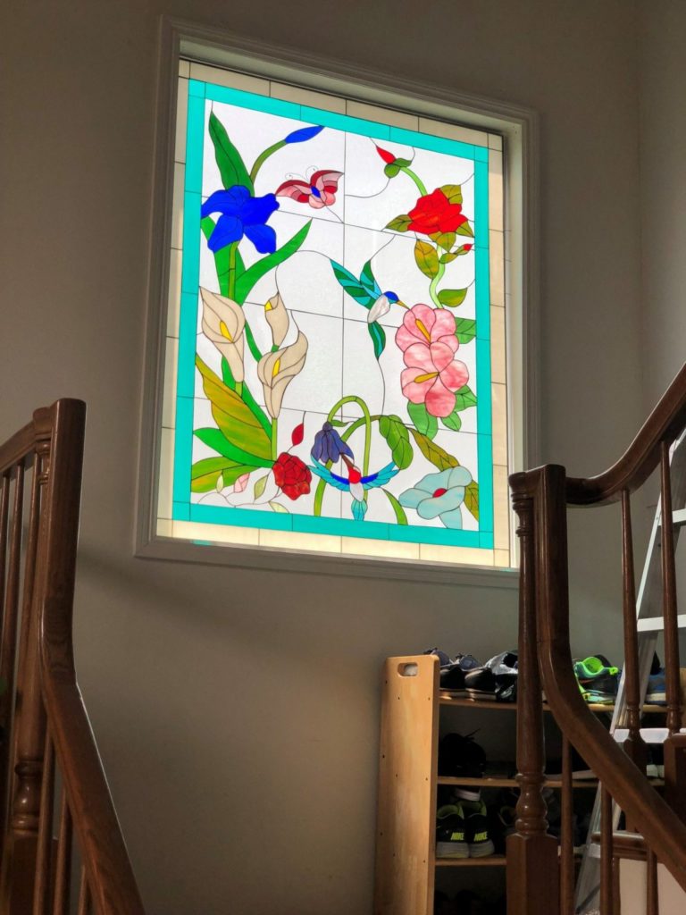 Stairway Window That Lights Up The Whole Room With Warmth & Beauty