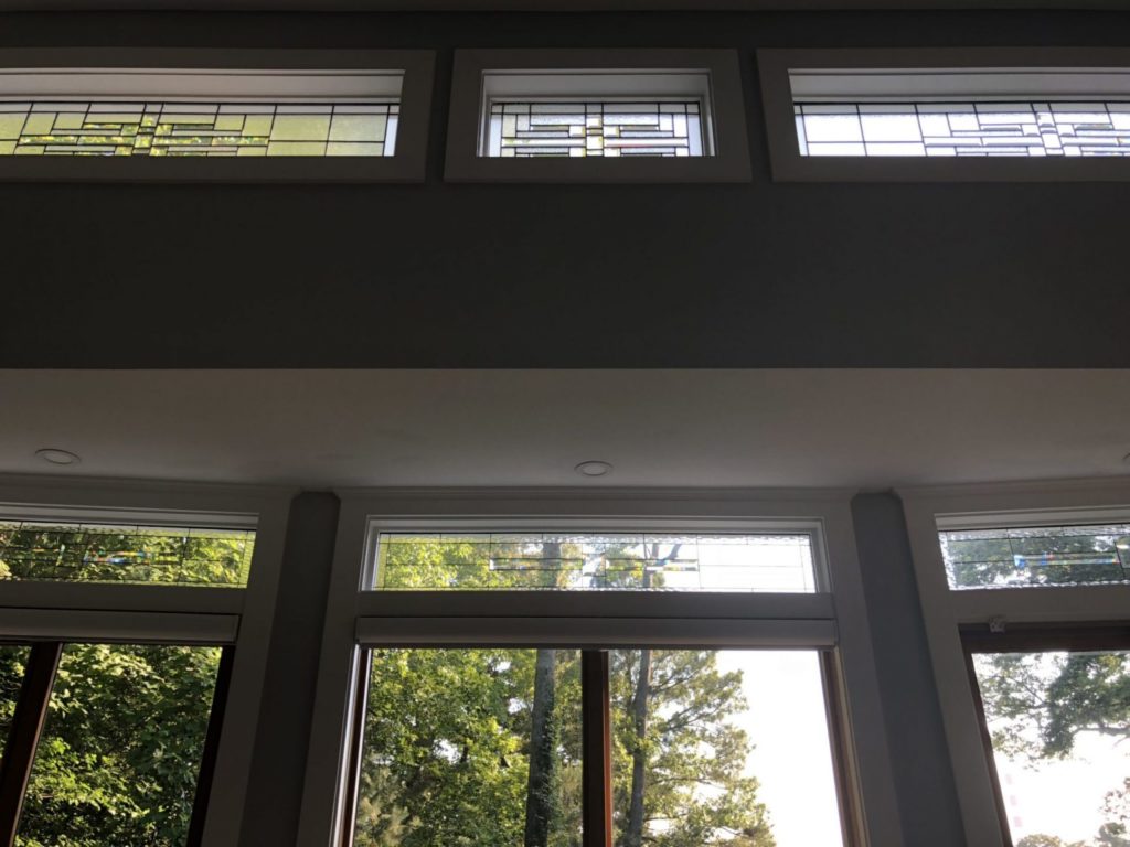 clear beveled Stained Glass transom