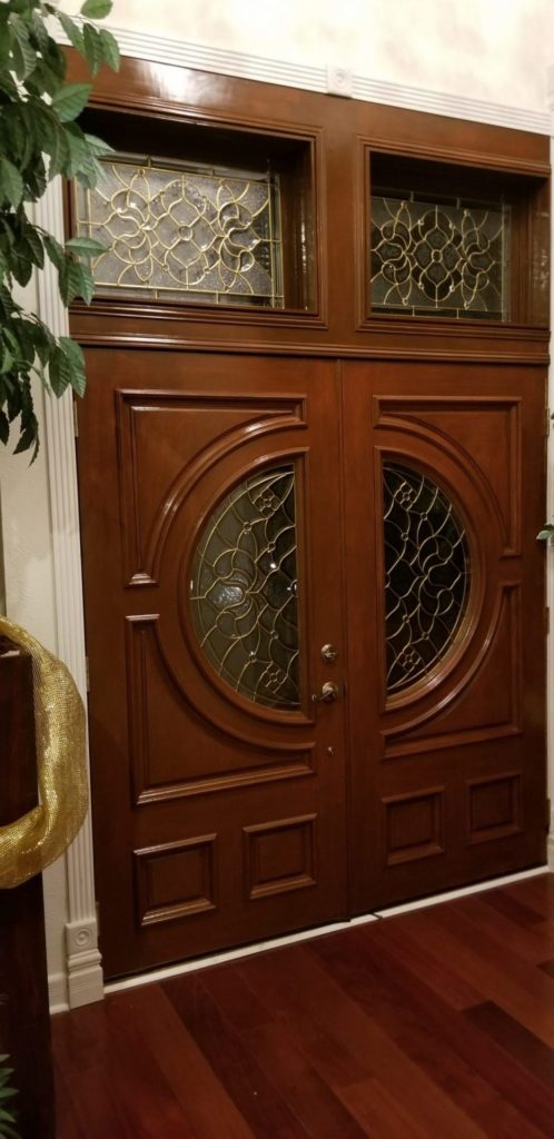 beveled windows made for a entryway