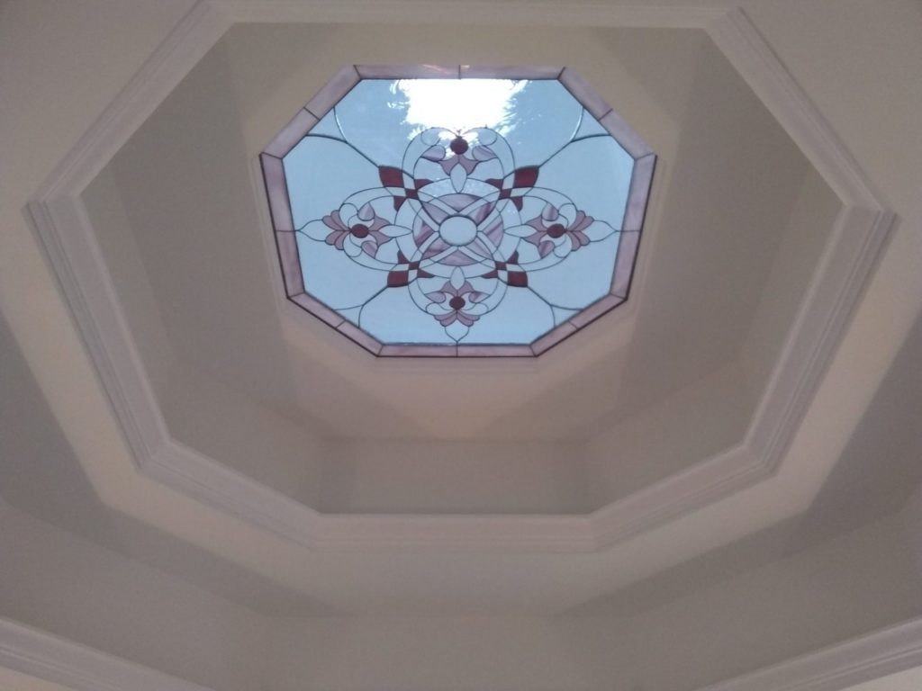Octagon insulated Tempered unit install in a dome in the ceiling with LED lighting