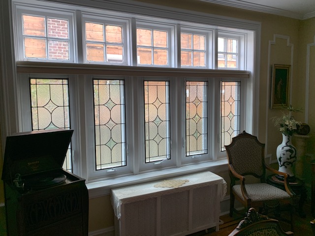 Classic Leaded Glass Windows Installed In A Living Room