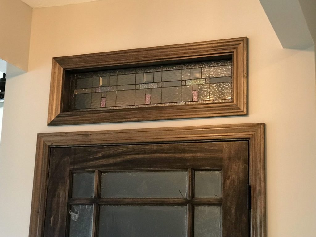 Simple & traditional interior transom leaded glass window