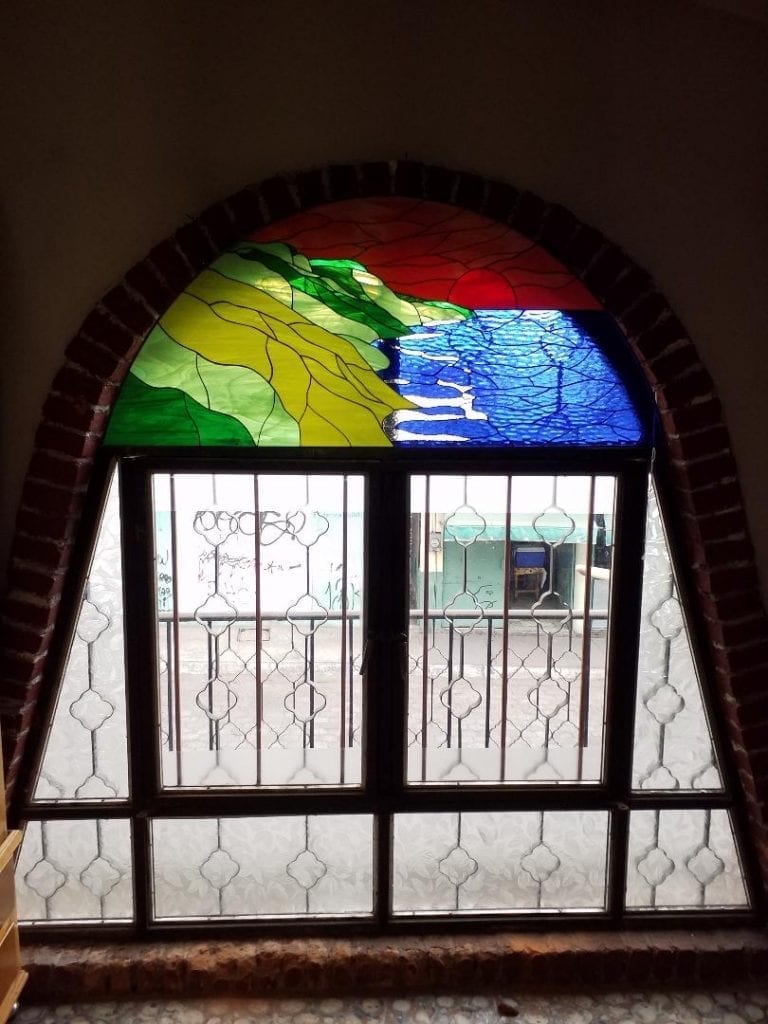 Stained Glass Panel installed in a home in Mexico