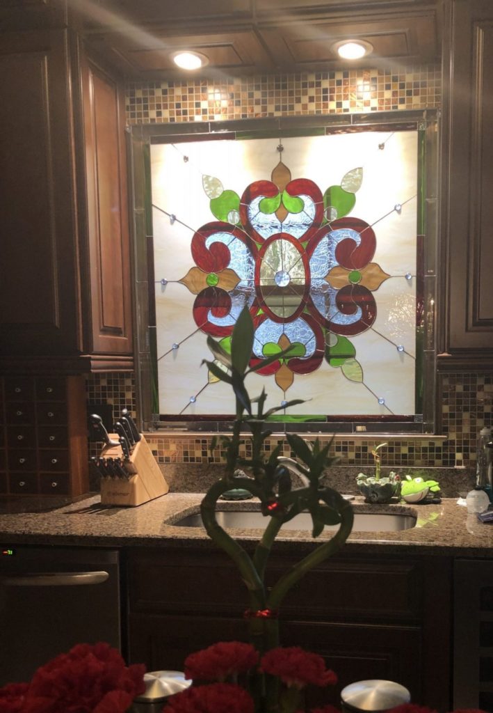 Victorian window installed over sink