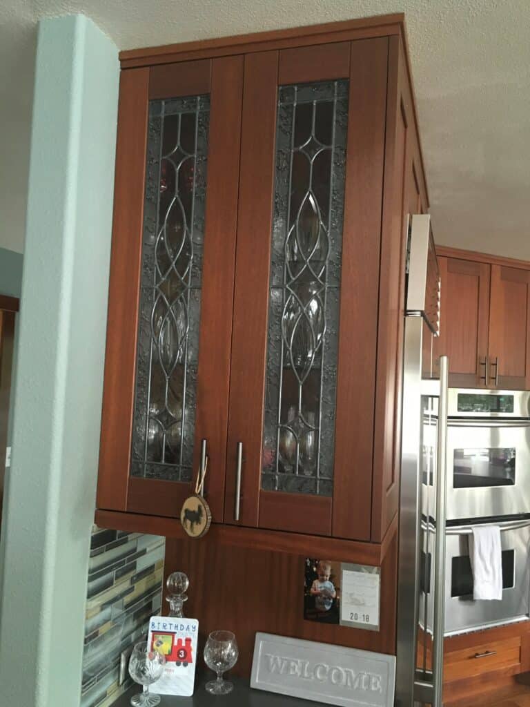 Two Lovely Leaded Beveled Stained Glass Inserts