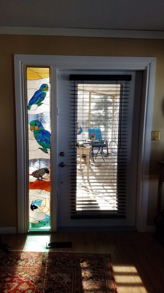 Dog and Bird Pets Made Into Stained Glass