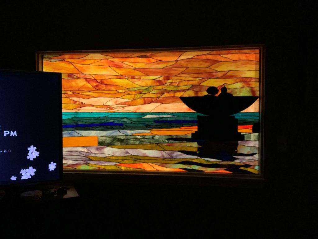 Sunset Stained Glass Window Installed In A Living Room