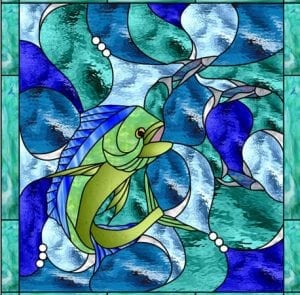 Beach and Ocean Stained Glass
