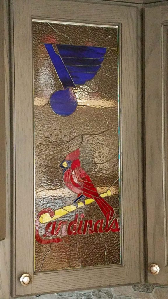 Wow! St Louis Cardinals Stained Glass Kitchen Cabinet Insert