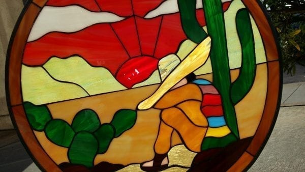 The "Siesta" Leaded Stained Glass Window Panel