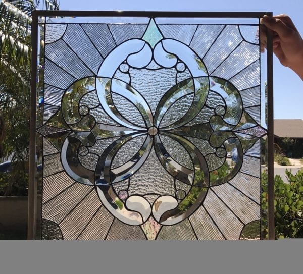 Magnificent! The "Pacifica" Clear Beveled Leaded Stained Window Glass Panel
