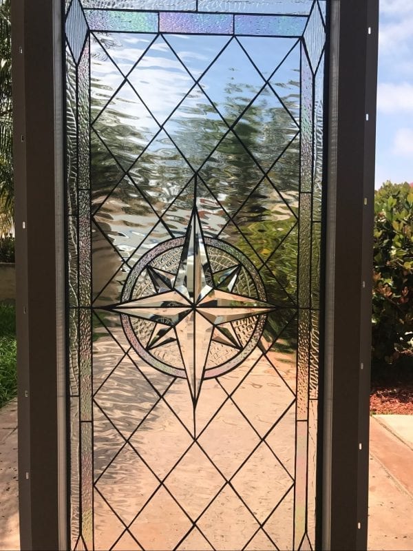 Vinyl Framed and Insulated!! The "Maywood” Leaded Stained Glass & Beveled Window