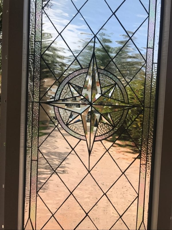Vinyl Framed and Insulated!! The "Maywood” Leaded Stained Glass & Beveled Window