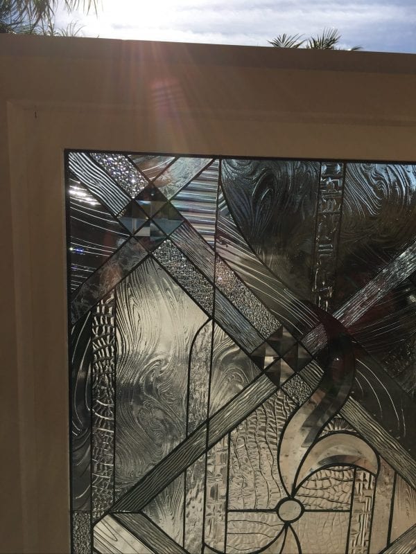Vinyl Framed and Tempered Glass Insulated!! The "Oakland" Stained Glass & Beveled Window