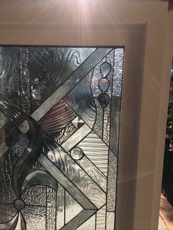 Vinyl Framed and Tempered Glass Insulated!! The "Oakland" Stained Glass & Beveled Window