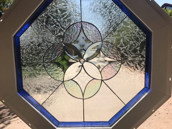 Vinyl Framed and Tempered Glass Insulated!! The "Hermosa" Octagon Stained Glass & Beveled Window
