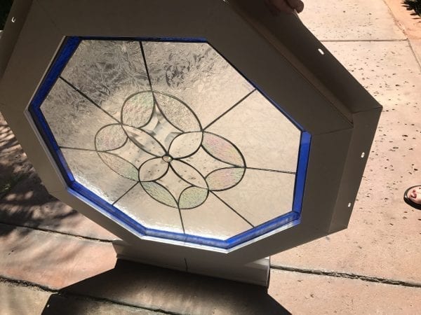 Vinyl Framed and Tempered Glass Insulated!! The "Hermosa" Octagon Stained Glass & Beveled Window