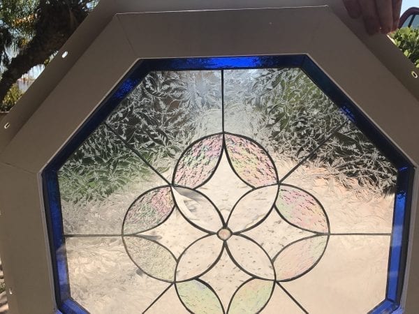 Vinyl Framed and Tempered Glass Insulated!! The "Hermosa" Octagon Stained Glass & Beveled Window