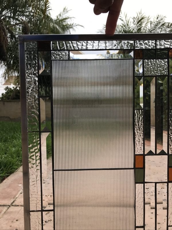 The "Bishop" Mission/Craftsman Style Stained Glass Window Panel or Cabinet Insert
