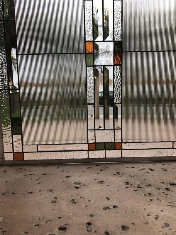 The "Bishop" Mission/Craftsman Style Stained Glass Window Panel or Cabinet Insert