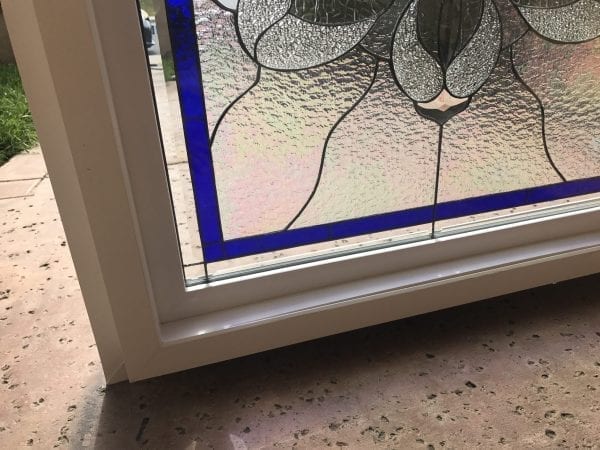 Vinyl Framed and Tempered Glass Insulated! The "Santa Paula" Stained Glass & Beveled Window