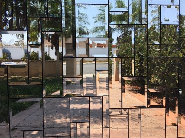 The " Laguna Woods" All Beveled Geometric Leaded Stained Glass Panel