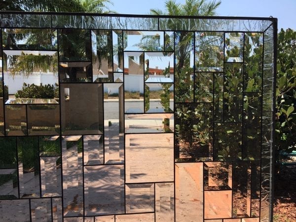 The " Laguna Woods" All Beveled Geometric Leaded Stained Glass Panel