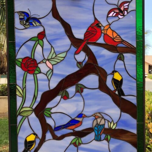 Stained Glass with Roses