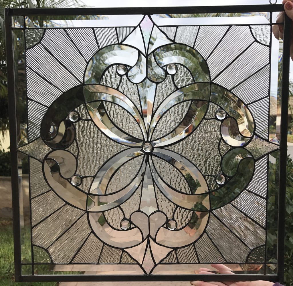Magnificent! The "Pacifica" Clear Beveled Leaded Stained Window Glass Panel