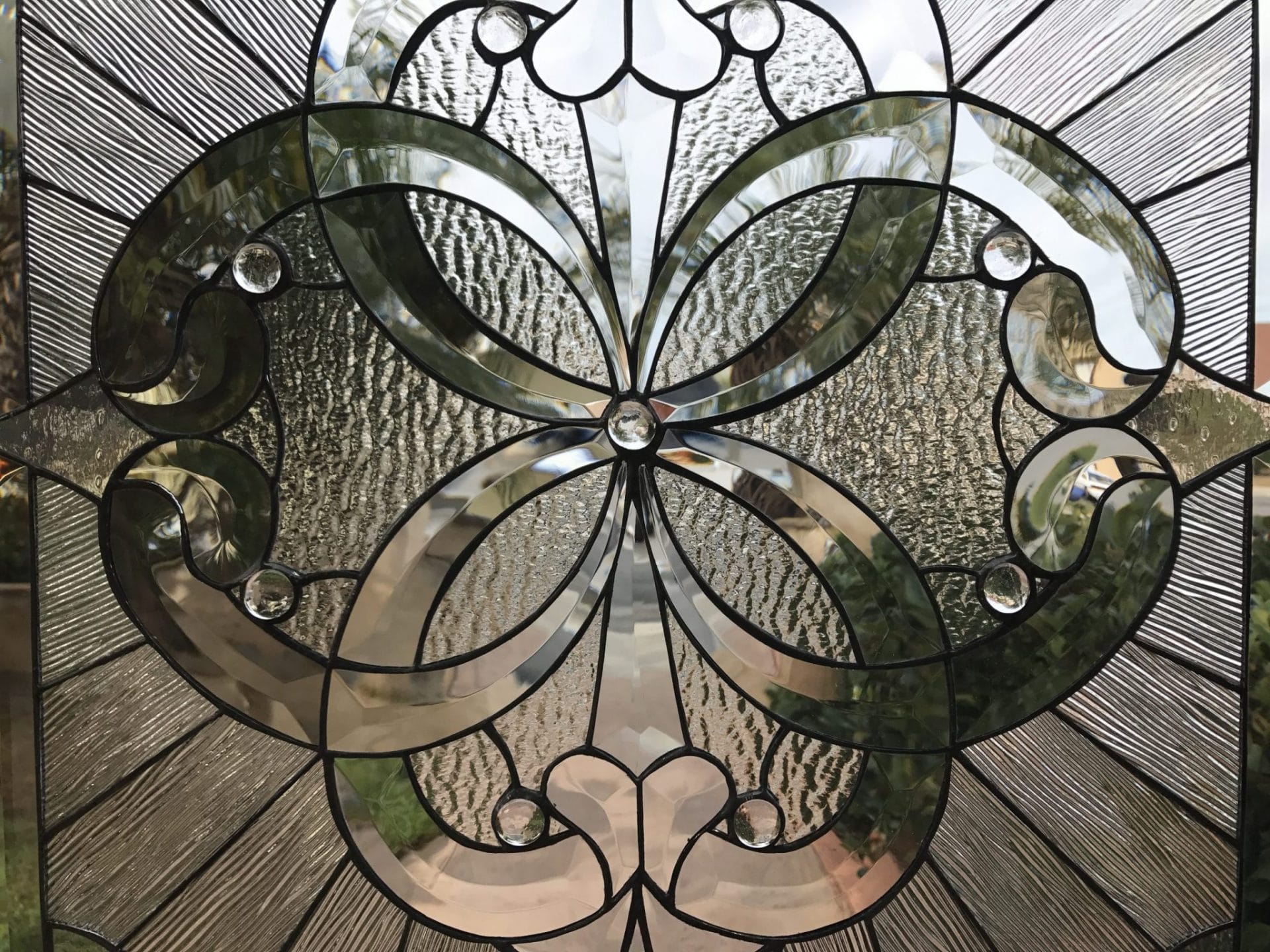 Magnificent! The "Pacifica" Clear Beveled Leaded Stained Window Glass Panel