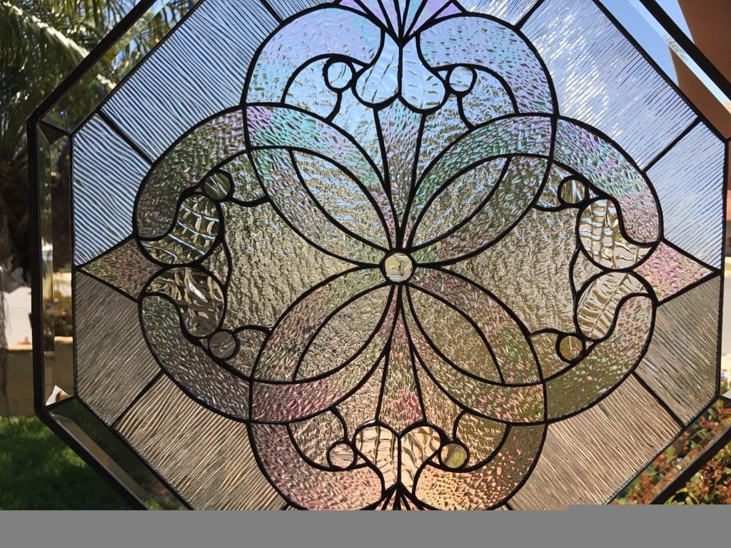 Octagon "Windsor" Beautiful Clear Textured Leaded Stained Glass Window