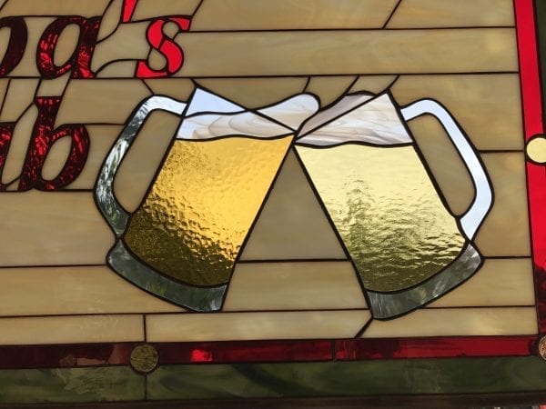 So cool! Bar Sign (Personalized) Leaded Stained Glass Window Panel
