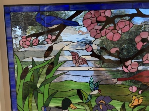 Vinyl Framed and Tempered Glass Insulated!! The "Bird & Duck Fantasy" Stained Glass Window
