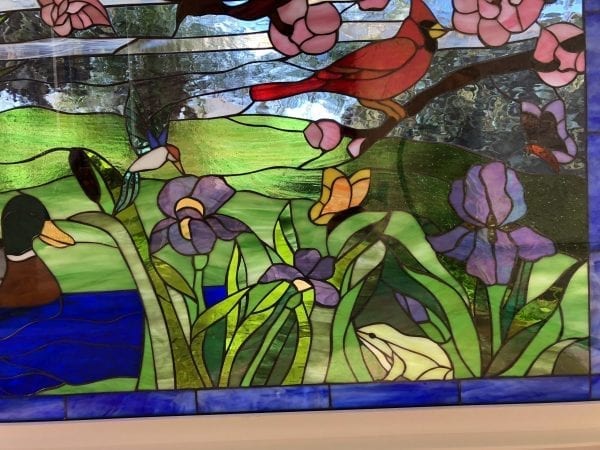 Vinyl Framed and Tempered Glass Insulated!! The "Bird & Duck Fantasy" Stained Glass Window