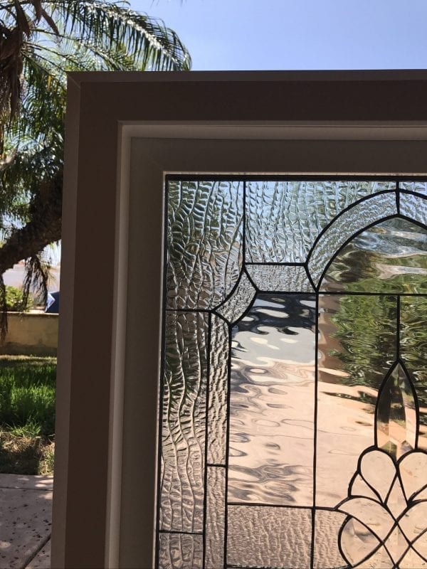 Vinyl Framed and Tempered Glass Insulated!! The "Calistoga" Stained Glass & Beveled Window