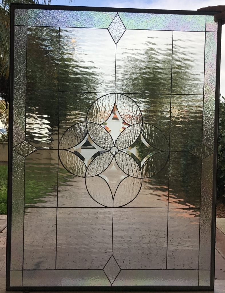 The Elegant "Hermosa" Leaded Stained And Beveled Glass Window Panel