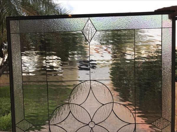 The Elegant "Hermosa" Leaded Stained And Beveled Glass Window Panel