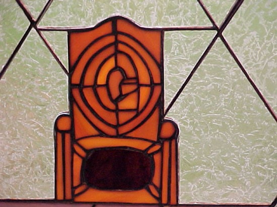Masonic Leaded Stained Glass Window Panel